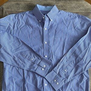 Blue Checkered Men's Shirt Medium